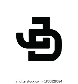 initial letter JD logo or icon monogram. EPS 10
