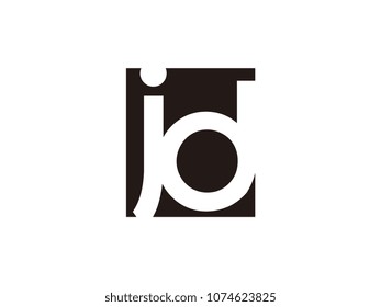 Initial letter jd lowercase logo black and white