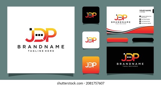 Initial letter JDP monogram logo design vector
