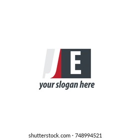 Initial Letter JE Design Logo With Square