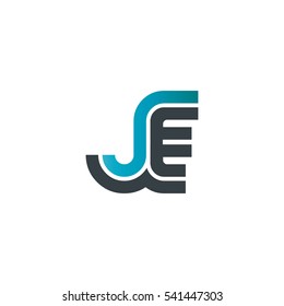 Initial Letter JE Linked Design Logo Blue Black