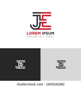 Initial Letter JE linked uppercase overlap modern logo design template. Suitable for business, consulting group company