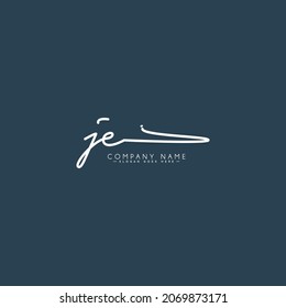 Initial Letter JE Logo - Hand Drawn Signature Logo