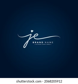 Initial Letter JE logo - Handwritten Signature Logo