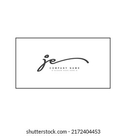 Initial Letter JE Logo - Handwritten Signature Style Logo