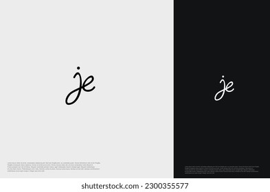 Initial Letter JE Logo monogram typography for business name. Vector logo inspiration