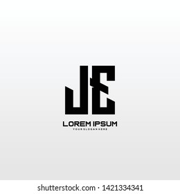 Initial letter JE minimalist art logo vector