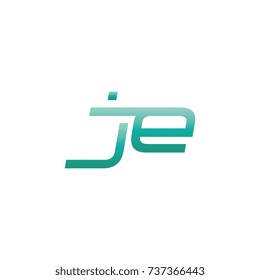 initial letter je thin logo design