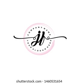 Initial letter JF beautiful handwriting logo vector template