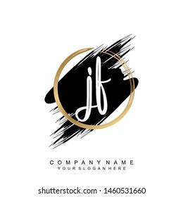 Initial letter JF beautiful handwriting logo vector template
