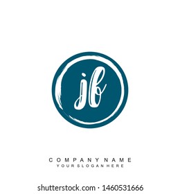 Initial letter JF beautiful handwriting logo vector template