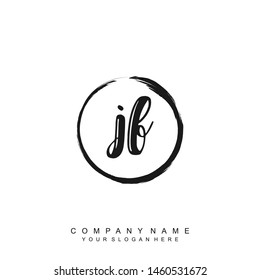 Initial letter JF beautiful handwriting logo vector template