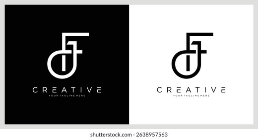 Initial Letter JF or FJ logo design template