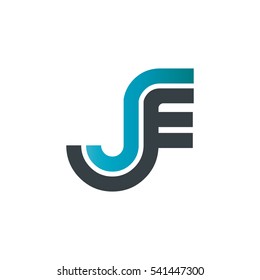 Initial Letter JF Linked Design Logo Blue Black