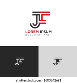 Initial Letter JF linked uppercase overlap modern logo design template. Suitable for business, consulting group company