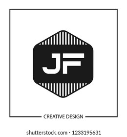 Diseño de plantilla de logotipo JF carta inicial
