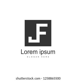 Initial Letter JF Logo template design. Minimalist letter logo vector design