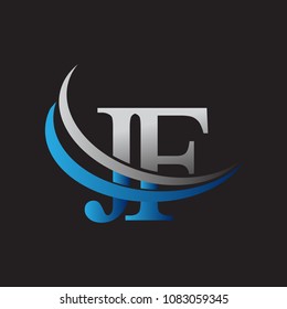 initial letter JF logotype company name colored blue and grey swoosh design. vector logo for business and company identity.