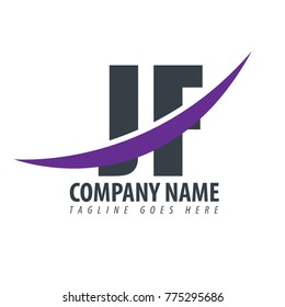 Initial Letter JF Overlapping Logo