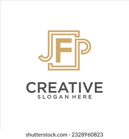 initial letter JFP logo design vector