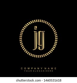 Initial letter JG beautiful handwriting logo vector template