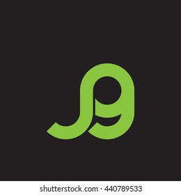 initial letter jg linked round lowercase logo green