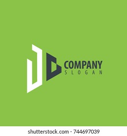 Initial Letter JG Linked Triangle Design Logo