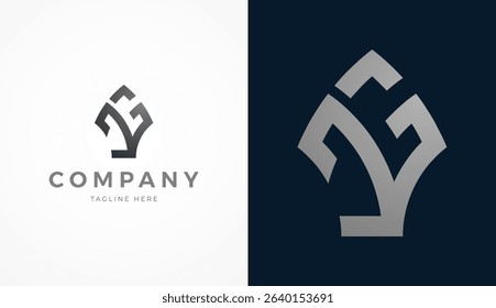 Initial Letter JG Logo Design, Stylish letter JG with two color, usable for brand and company logos, vector illustration
