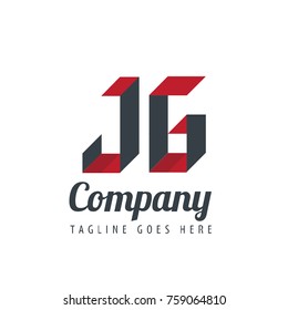 Initial Letter JG Logo With Ribbon Style
