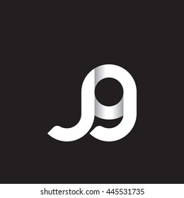 initial letter jg modern linked circle round lowercase logo white black