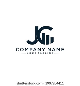Initial Letter JG typografisches Logo-Design, Vektorgrafik