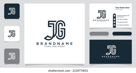 Initial Letter JG typography logo design vector with business card design