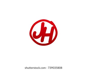 The initial letter JH handwritten logo