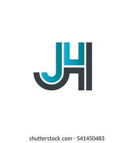 Initial Letter JH Linked Design Logo Blue Black