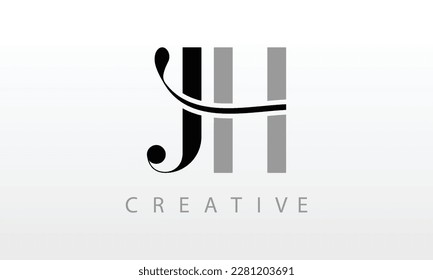 Initial Letter JH Logo. JH Letter Design Vector Illustration.