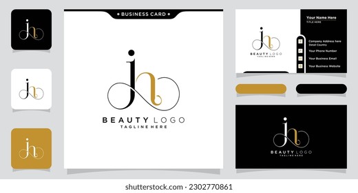 Plantilla de diseño del logotipo de la carta inicial JH