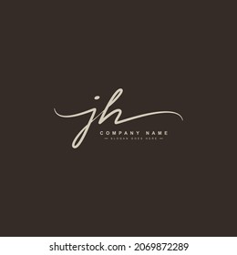 Initial Letter JH logo - Hand Drawn Signature Logo