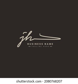 Initial Letter JH Logo - Handwritten Signature Style Logo