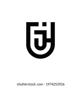 initial letter JH logo or icon monogram. EPS 10
