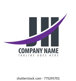 Initial Letter JH Overlapping Logo