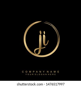 Initial letter JI beautiful handwriting logo vector template