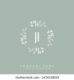 Initial letter JI beautiful handwriting logo vector template