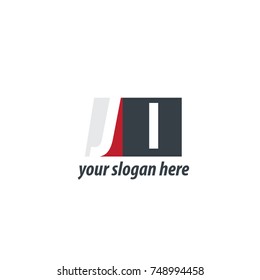 Initial Letter JI Design Logo With Square