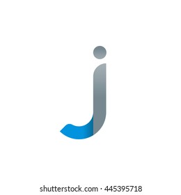 initial letter ji, ij, modern linked circle round lowercase logo blue gray