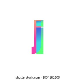 Initial Letter JI Lowercase Logo green, pink and Blue, Modern and Simple Logo Design.