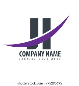 Initial Letter JI Overlapping Logo