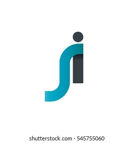 Initial Letter JI SI RI Rounded Lowercase Logo