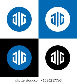 Initial letter JIG or JIC logo icon. Creative logotype design