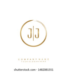 Initial letter JJ beautiful handwriting logo vector template