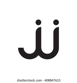 initial letter jj linked round lowercase monogram logo black